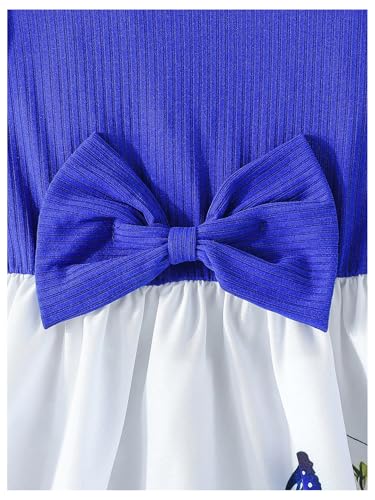 WDIRARA Toddler Girl's Butterfly Ruffle Cap Sleeve A Line Dress Birthday Party Bow Flared Dresses4