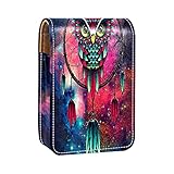 brillo labial en forma de buho Tamaño de la bolsa de maquillaje pequeña: 3.7 x 2.7 x 0.7 pulgadas (largo x ancho x alto). Un bolsillo para almacenamiento de lápiz labial, pequeñas especificaciones, fácil de llevar.