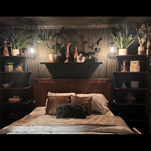 5-Shelf-Industrial-Pipe-Shelving-Black-Modern-Bookcase-Bookshelf-Wall-Mount-Ladder-Shelf-with-Metal-Frame-Display-Selves