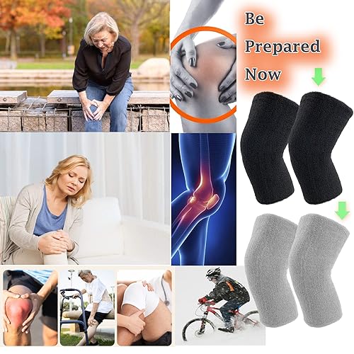 Cysocool 1 Paare Dicke Baumwolle Kniewärmer Winter Warme Knieschoner Therapie Arthritis Kaltes Knie Schmerzlinderung Kniebandage Thermische Knieschützer Ärmel Knieprotektor für Fahrrad Motorrad