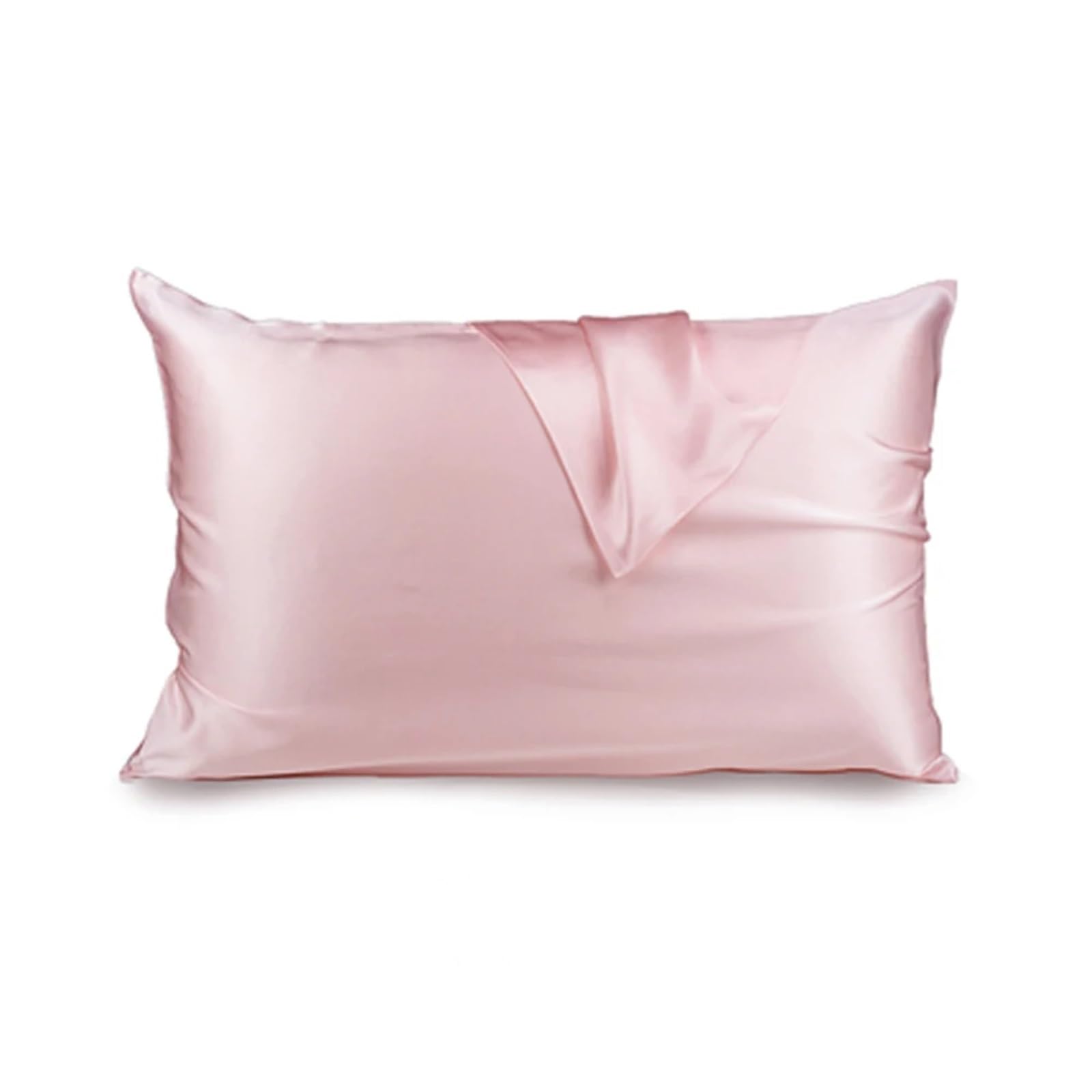 Fundas de Almohada de Seda, Funda De Almohada Seda Morera Natural Pura, 19 Momme, Cremallera Oculta, Salud La Piel del Cabello, Varios Tamaños(Light Pink,Japan 43x63cm)