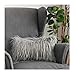LANANAS Luxury Soft Plush Faux Fur Throw Pillow Covers for Couch Decorative Mongolian Fur Throw Pillow Covers (12"X 20", Grey)