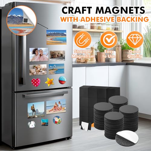 Aertiavty Round Magnets with Adhesive Backing, 240 Pcs 2" Fridge Magnets, Adhesive Magnet Dots, 80 Mil Sticky Magnet for Whiteboard, Refrigerator, Crafts, Easy Peel and Stick by Aertiavty - Image 2