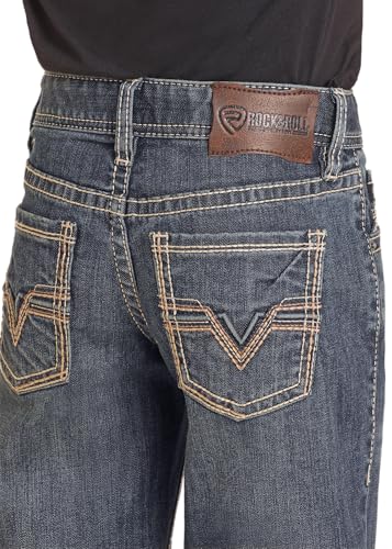 Rock & Roll Boys' Two Toned Embroidery Bootcut Jeans4