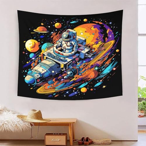Tapisserie murale pour cacher un mur blanc décoration chambre astronaute
