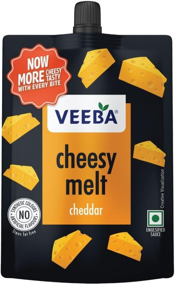 VEEBA Cheesy Melt Cheddar (200g) I No Artificial Flavour I 0 Trans Fat I No Synthetic Colours, Cheese