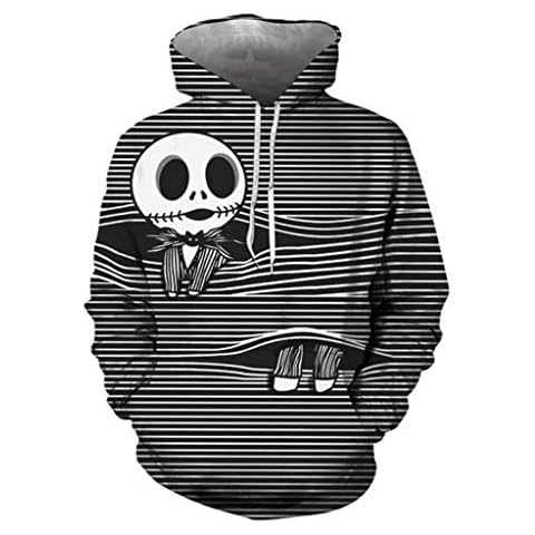 Unisex The Nightmare Before Christmas Hoodie Novelty 3D Printed Sweatshirts Pullover Zipper Jacket Sweater Coat 2XL Cover