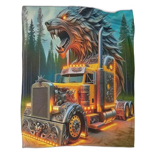 Couverture lit microfibre chaude et douce imprimée 3D camion