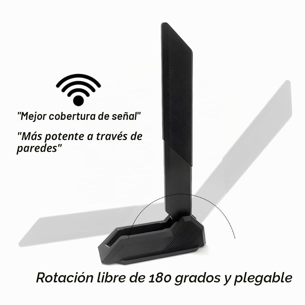 Gintai Antena WiFi 7 para ASUS ROG Crosshair X870E/STRIX B850 B860 X870 Z790 Z890/ Maximus Z890 Z790 WLAN Amplifiers WiFi 7 Tri-Band 12dBi Bluetooth 5.4, Base magnética (Negro)