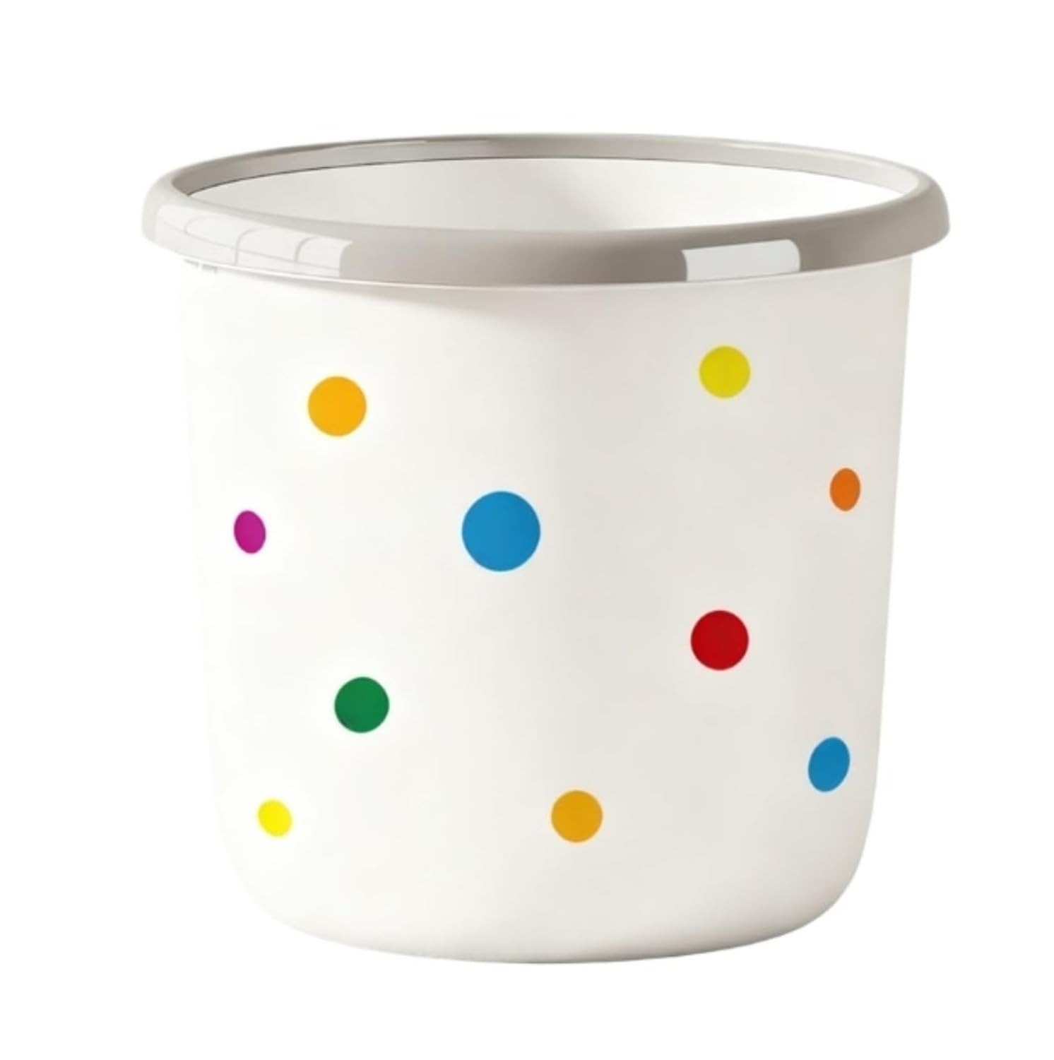 AIEIJJH Plastic Trash Can Home Round Wastebasket Bin Open Top Garbage Functional Waste Bin for Bedroom Modern Kitchen, White, 22x21cm