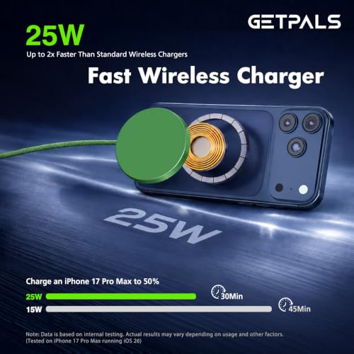 Image of 25W Magnetic Portable Fast Wireless Charging Pad for Apple iPhone Series