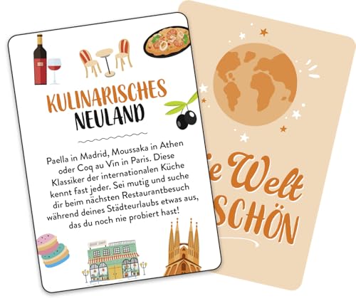Reiseabenteuer - Städtetrip: 50 Challenges für unterwegs | Kartenset für tolle Städtetrip-Erlebnisse Reisefans und Globetrotter