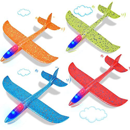 VCOSTORE Avion Polystyrene,4 Pack Avion de Lancer Manuel Jouet pour Enfant,Mousse Avion Voler Sports de Plein Air Cover