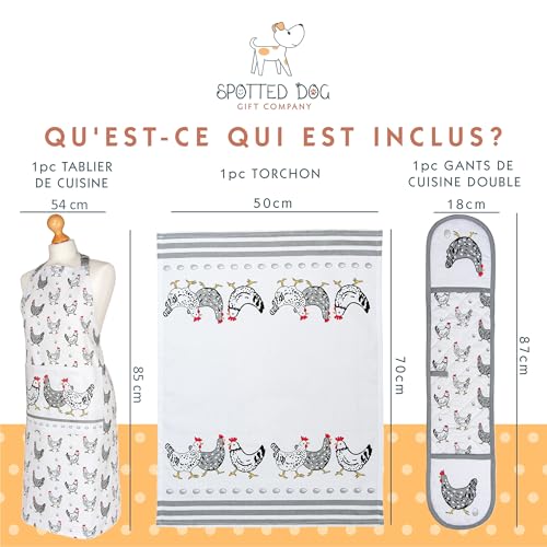 Torchon 100% coton lavable et gant de cuisine double : l'excellence du linge de table