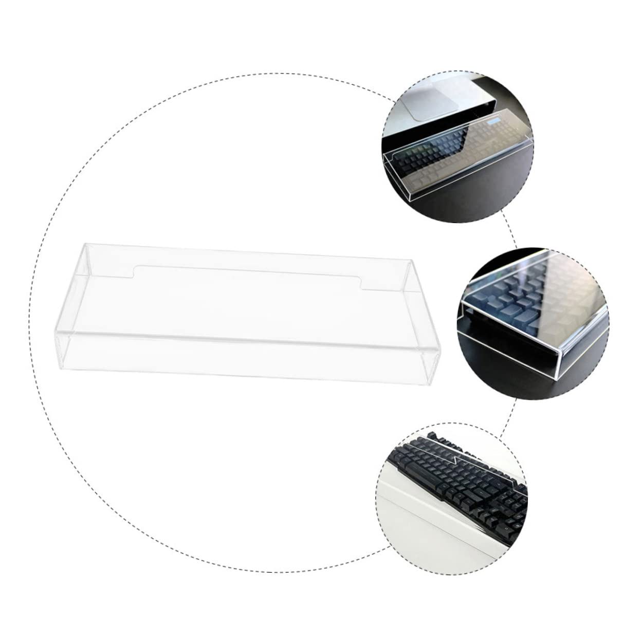 PartyKindom Funda Protectora de Teclado Acrílica Transparente, Antipolvo, Tamaño 470x235x55 Mm, para Uso Doméstico, Compatible con Teclados Mecánicos K70, Cubierta Versátil para Protección Diaria