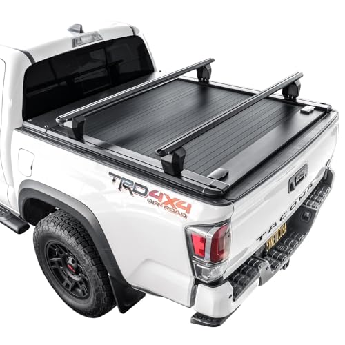 Syneticusa MR Retractable Hard Tonneau Cover with Crossbars Fits 2016-2026 Tacoma 5ft 60in Truck Bed Overland Off Road