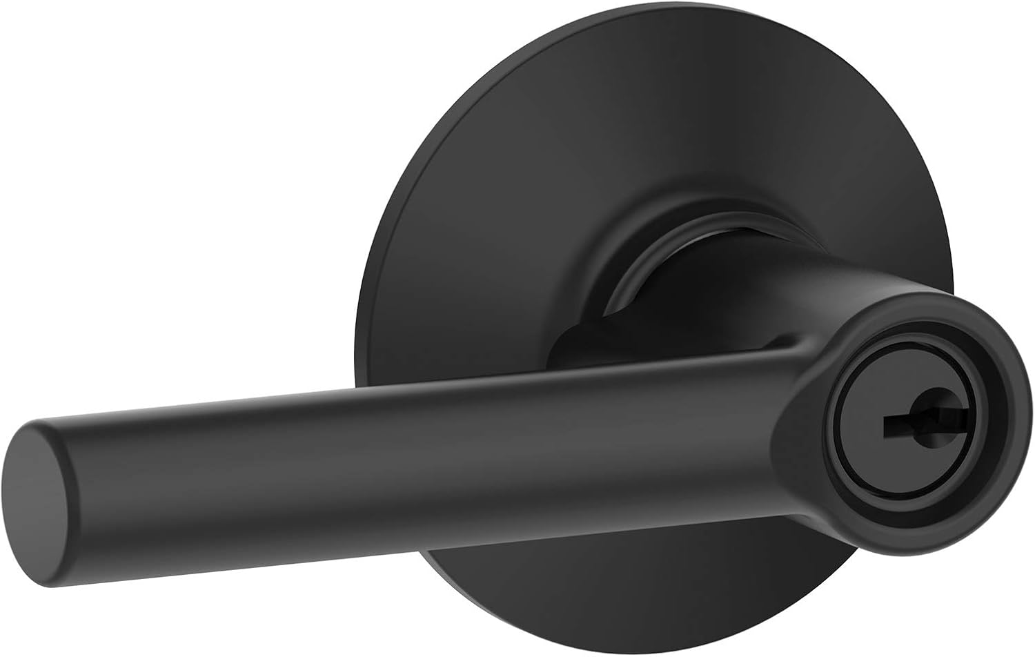 SCHLAGE F51VBRW622 Matte Black Broadway Lever Keyed Entry Lock