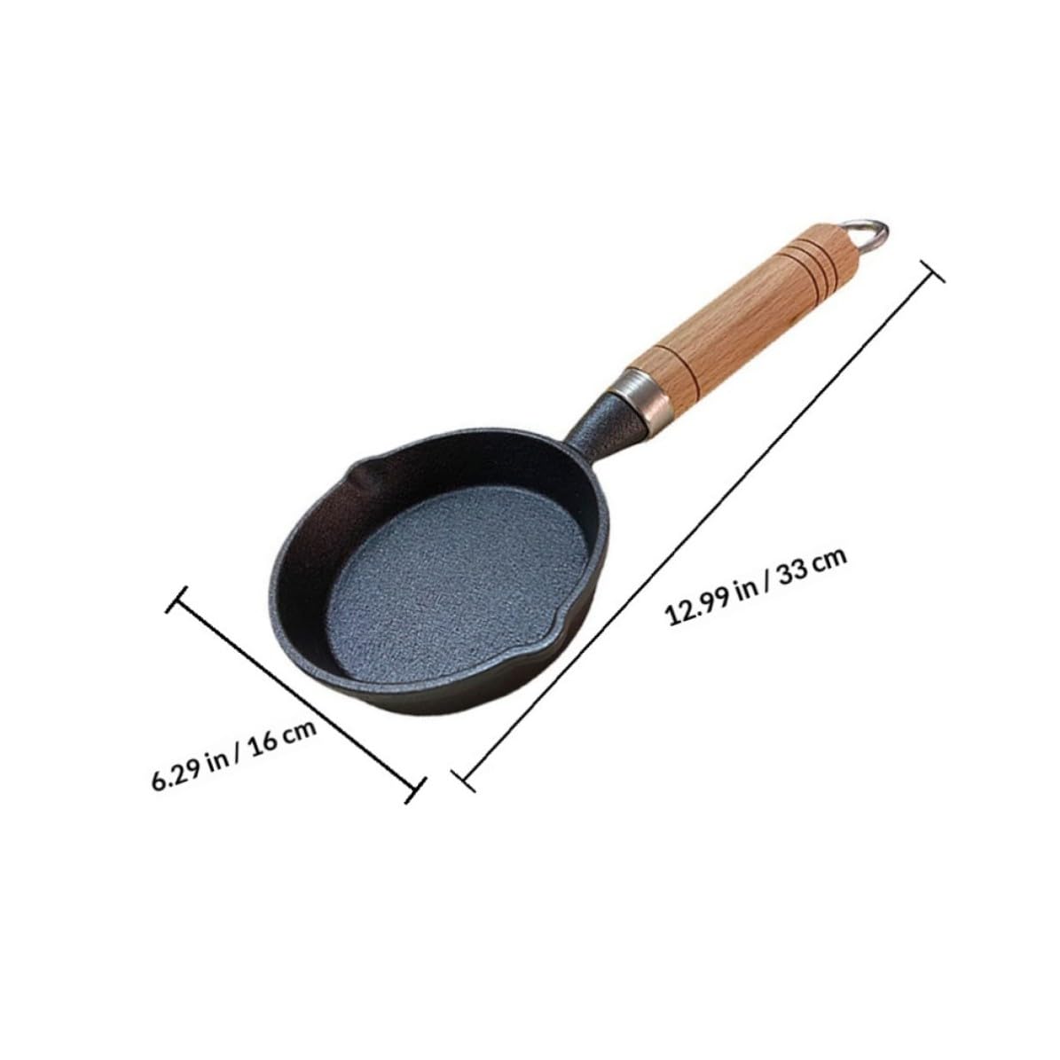 Kleiner Bratpfanne Schwarz Pfanne mit Glatter Oberfläche aus Eisen Multifunktionale Küchenutensilien für Haushalt zum Wandern und Picknick