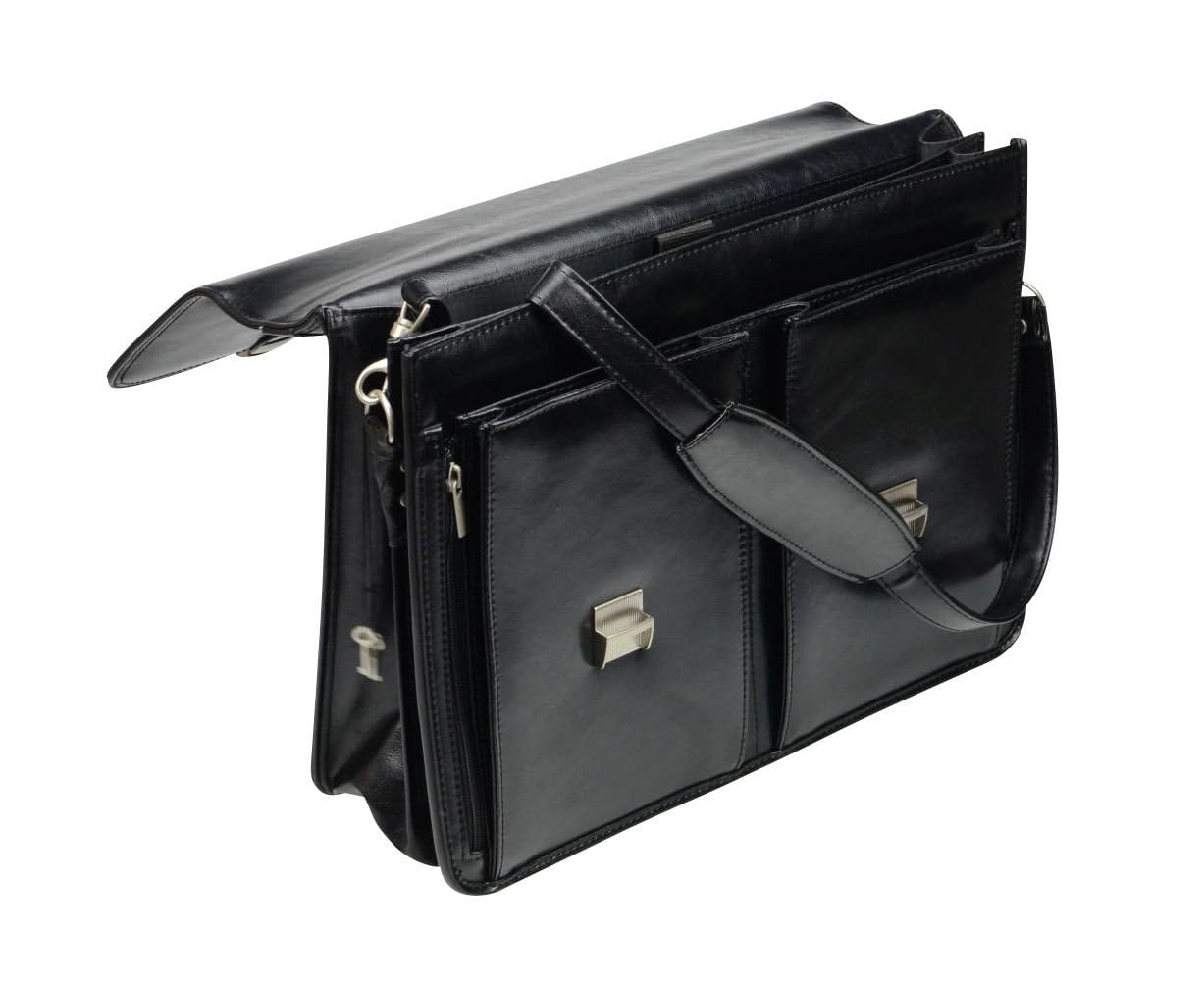 Alassio 47118 - Aktentasche Veneto, aus Lederimitat, ca. 42 x 32 x 15 cm, schwarz