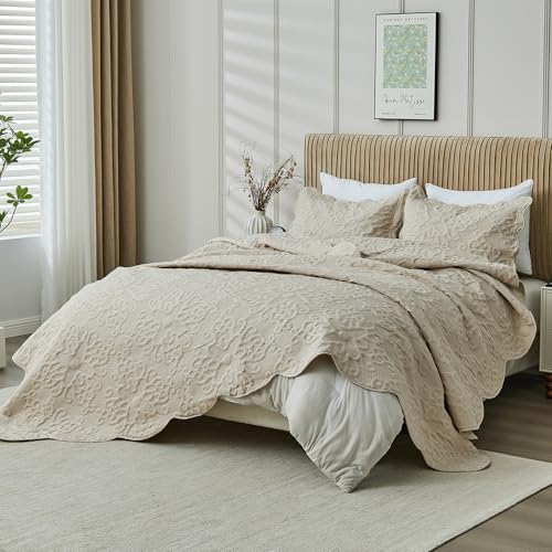 Image of Kingnex Oversized King Bedspreads 128x120 Beige