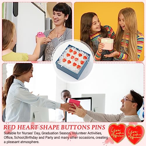 Unittype You Make a Difference Button Pins Enamel Heart Shape Motivational Lapel Pins Bulk Recognition Kawaii Heart Badges for Employee Nurse Teacher Volunteer Hats4
