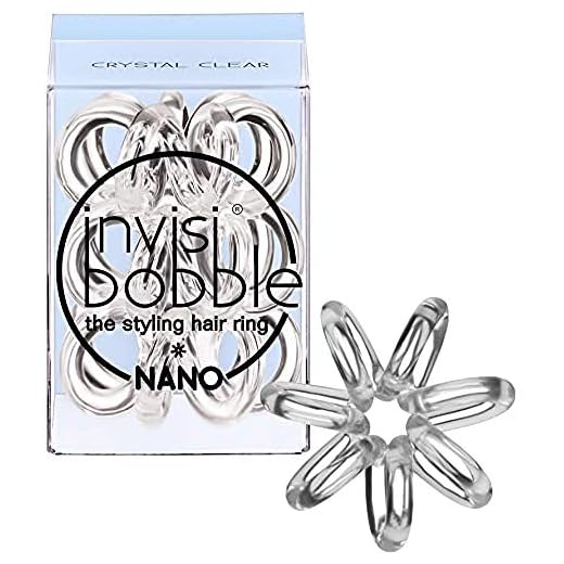 Invisibobble Nano hårsnodd 3 x liten spiral genomskinlig dam flickor flätade frisyrer halv Bun högsticksfrisyrer den ursprungliga designade i hjärtat av München, Crystal Clear, 3 stycken