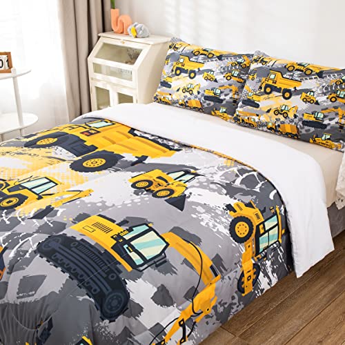 Feelyou SXS1190BZHCM TWIN Boys Cartoon Car Bedding Set Twin Size Kids Construction Vehicles Comforter thumb #3