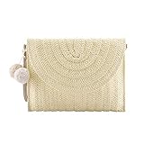 ❤ Diseño exquisito: estilo retro, bonito y práctico. Esta bolsa de paja no es solo una bandolera, sino también una obra de arte. La apariencia exquisita y el diseño único sin duda llamará la atención.