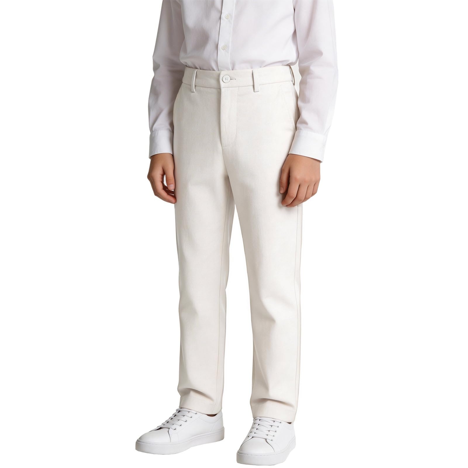 Boys' Linen Pants Flat Front Dress Pants Kids School Uniform