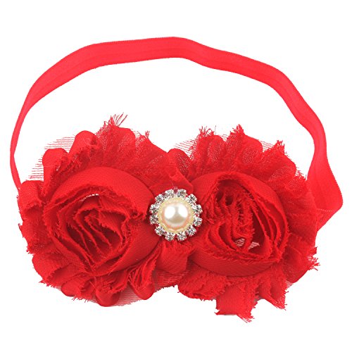 Miugle Baby Girls Headbands with Bows (red)