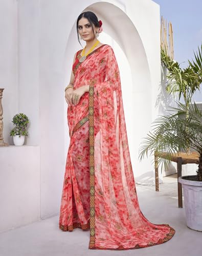 Sari georgette fluide pour célébrer vos festivals et mariages indiens