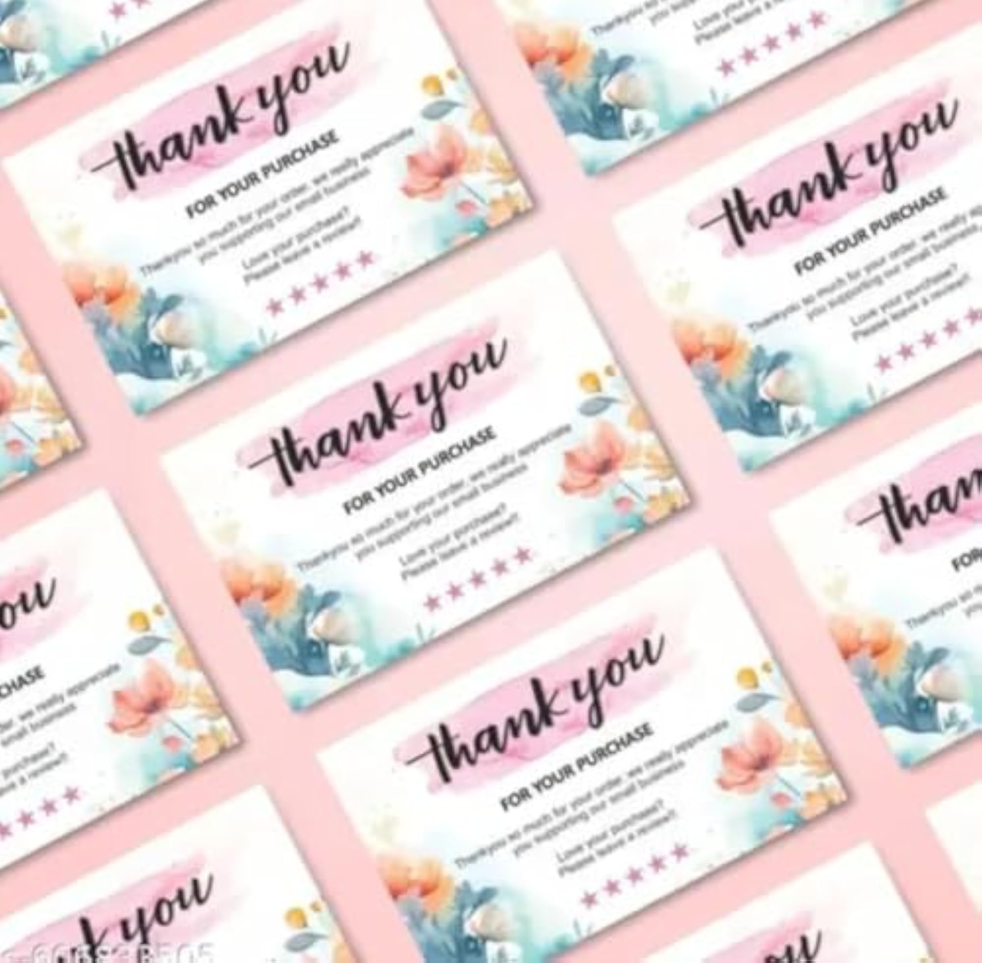AAA ORGANIC 100 Pcs Thank You Cards Mini Business
