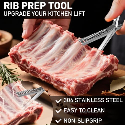 Kit de herramienta para retirar membrana de costillas de acero inoxidable (2 piezas) miniatura 4