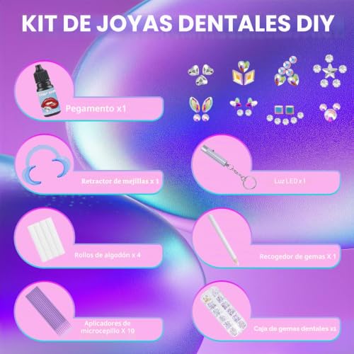 Kit de gemas de dientes profesional y cristales de moda para joyería dental 2