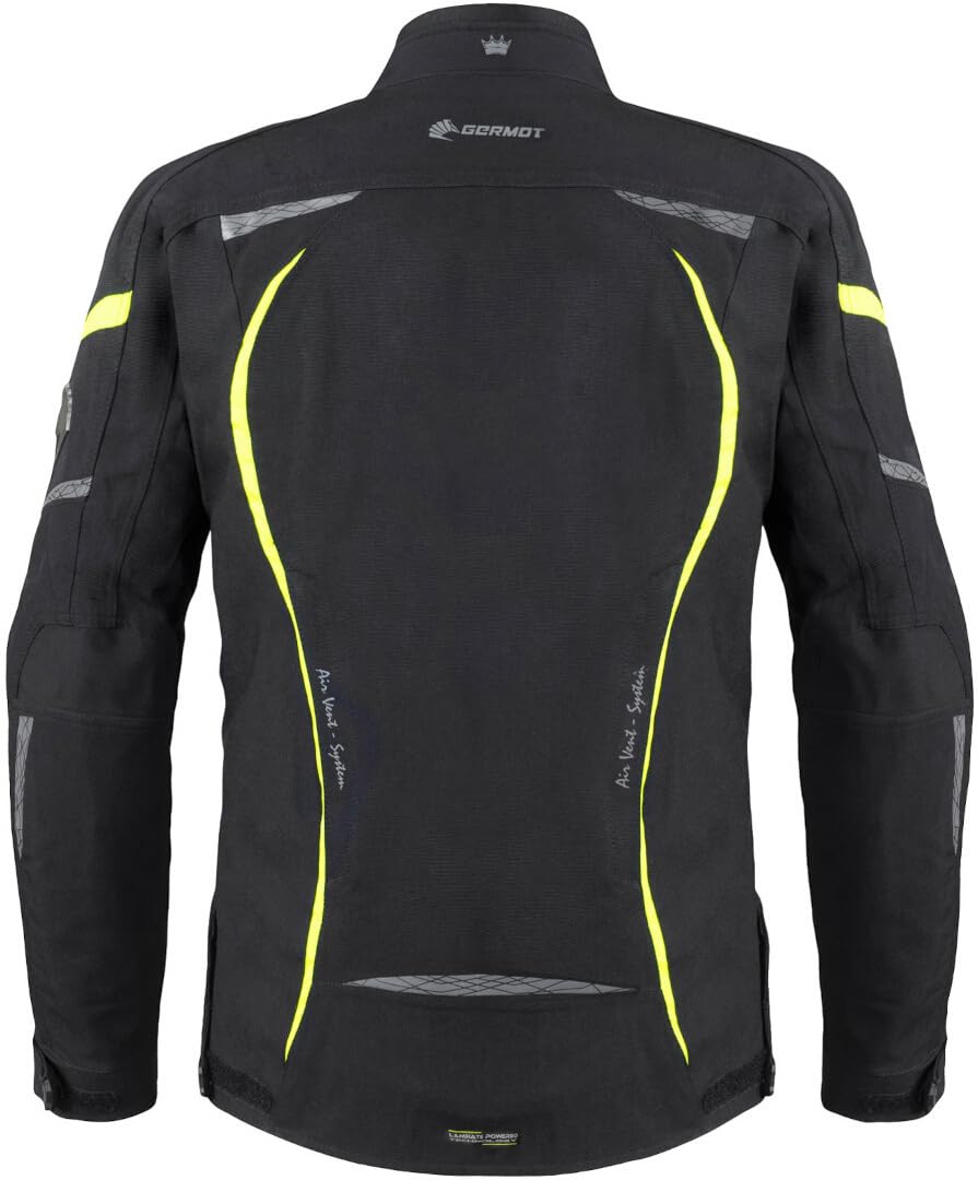 Germot MotoQueen wasserdichte Damen Motorrad Textiljacke, schwarz/neon, 42