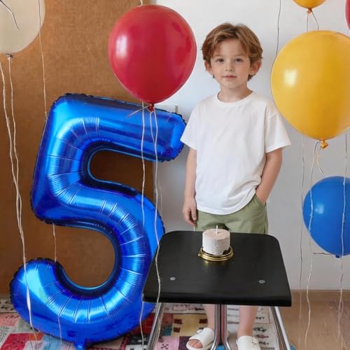 Image of Number Balloons Navy Blue Balloons - Giant Number 10 Balloon, 10 20 30 40 50 Numbers Balloon Birthday Decorations, Blue Party Supplies for Boy Men