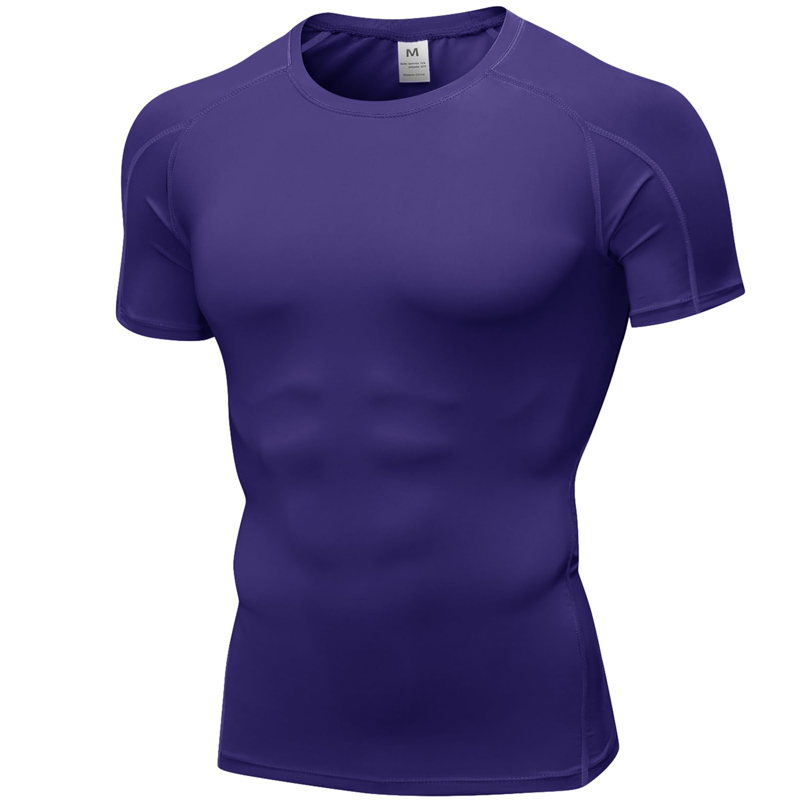 SPVISE Men's Compression Shirts Short Sleeve Workout Gym T-Shirt Running Tops Cool Dry Sports Base Layer Athletic Undershirts
