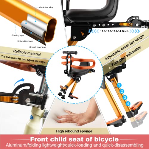 image for OUSEXI Child Bike Seat - Front Mount, Kids Bike Seat for Adult Bike,Re