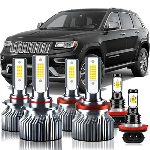 TXBILMOO Upgraded Light Bulbs Kit Compatible For 2014-2017 Jeep Grand Cherokee Laredo/Laredo E/Laredo X/Altitude/Trailhawk/Upland 6500K White Plug-and-Play Super Bright Lights Bulbs - 6Pack