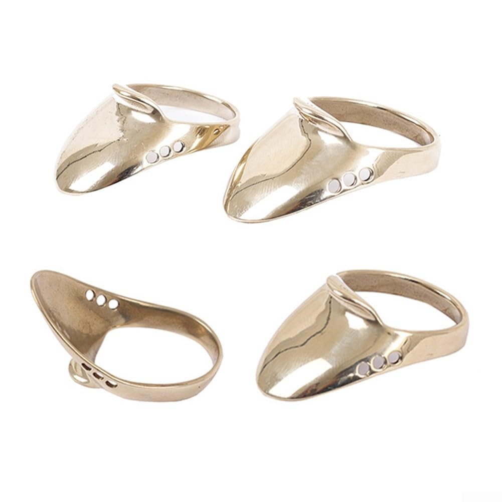 Gdfnmogo Anello per pollice classico in ottone per la caccia con arco, realizzato in materiale, stile mongolo, per protezione dell'arco tradizionale (20#)