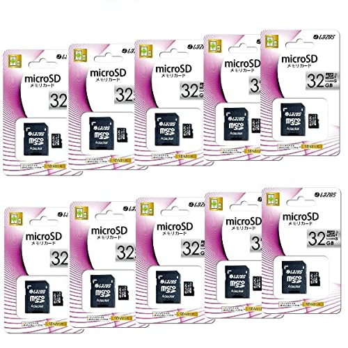 Lazos 10枚セット マイクロ SDHC メモリーカード 32GB Class10 メモリーカード デジタルカメラ用 ビデオカメラ用 マイクロSDカード Lazos