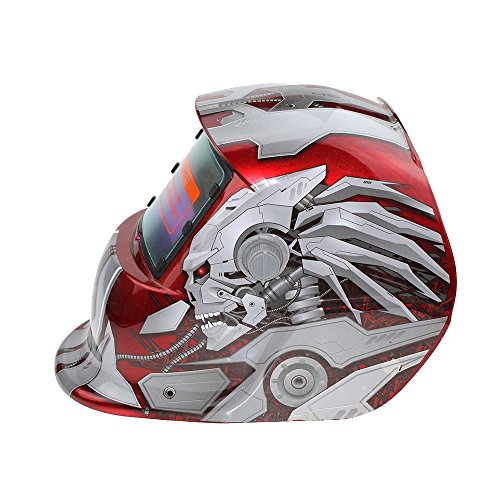 Preisvergleich Produktbild Hanbaili Schweißhelm, Silber LiberalisierungSolar Powered Welding Helm Auto Verdunkelung Hood, für Mig Tig Arc Schweißer Maske Blue Eagle Design