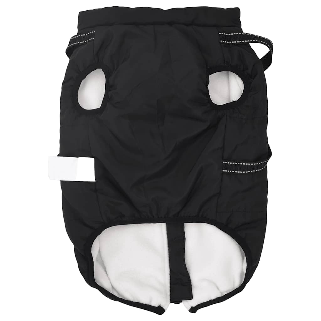 Hundemantel mit Geschirr wasserdicht schwarz L48, reflektierend mit Reißverschluss, atmungsaktiv und Winddicht für Outdoor Spaziergang und Gassi bei Kälte und Nässe