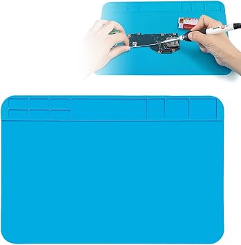 Silicone Soldering mat, 500℃ Heat-Resistant Work Mat, for Phone, Computer, Watch, Electronic Repairs, 30×20cm