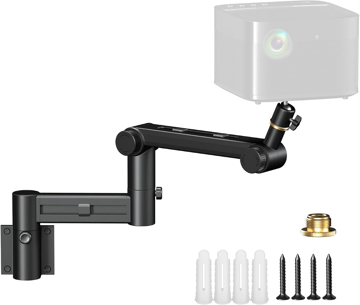 Projector Mount, Projector Holder with Adjustment Arm, Universal Wall Mount for Projectors, Cameras, Fill Lights, Phone Stands, Microphones