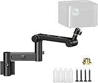 Aokeo 360° Adjustable Projector Wall Mount Stand - Universal for Projectors, Cameras, VCRs, CCTV - Stable & Flexible