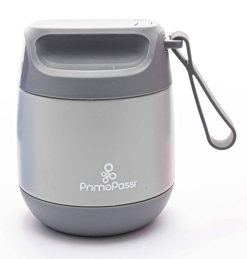 Primo Passi Baby Insulated Food Jar with lid - 12 Ounces (Gray)
