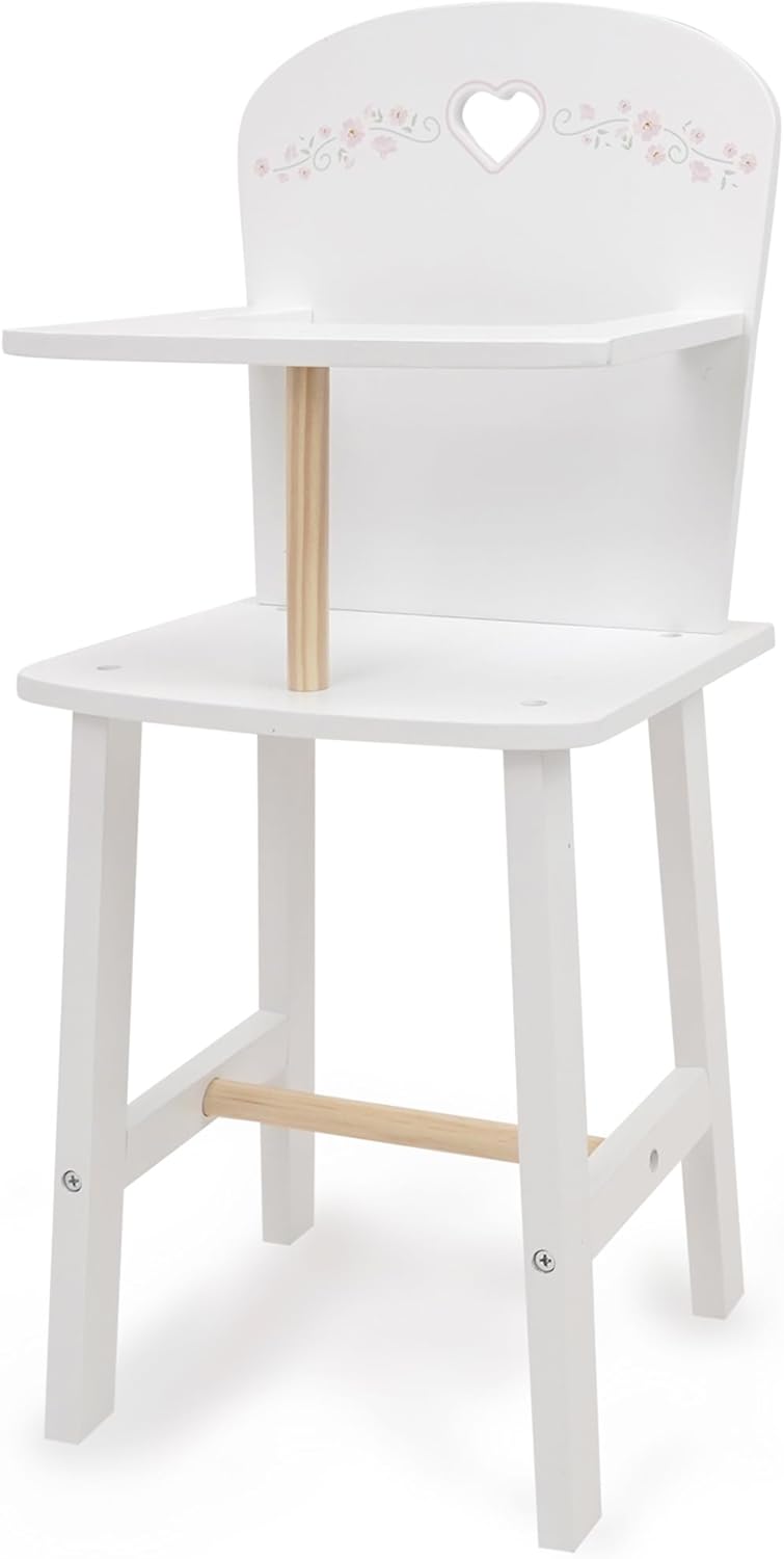 509 Crew: Little Flora - 2-in-1 Wooden Doll Cabinet Bed - Flower-Tan-Pink, Sleep & Storage Station, Mattress & Pillow, Pretend Play Toy, Kids 3+