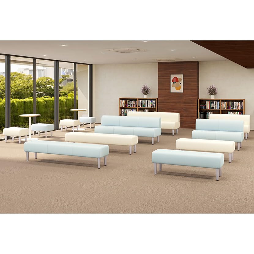 最終値下げ ロビーチェア3人掛け 背なし 幅1500mm アイボリー Amazon.co.jp: オフィスコム 法人様向け パブリックベンチ ロビー
