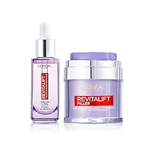 L’Oréal Paris Routine Rimpolpante e Anti-rughe, Con Siero Viso e Crema-Gel, Pelle Idratata più a Lungo, Rughe Ridotte, Con Acido Ialuronico, Revitalift Filler